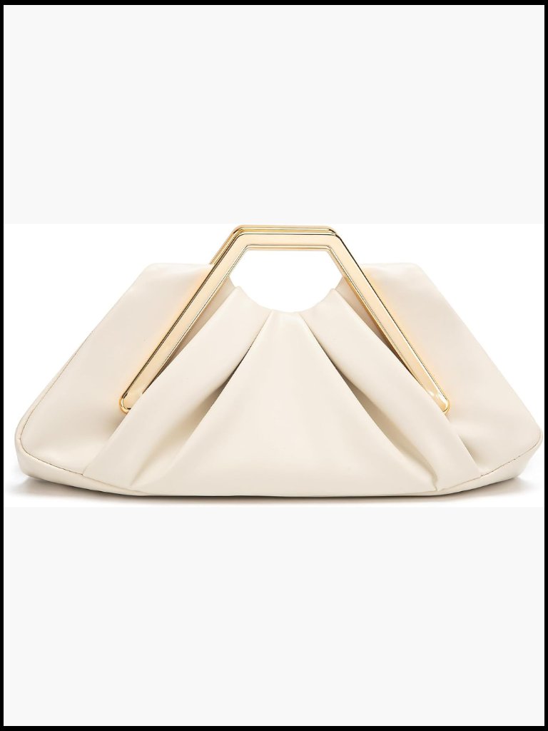 Elegant Ruched Clutch Purse Soft Dumpling Evening Bag Wedding Prom Party